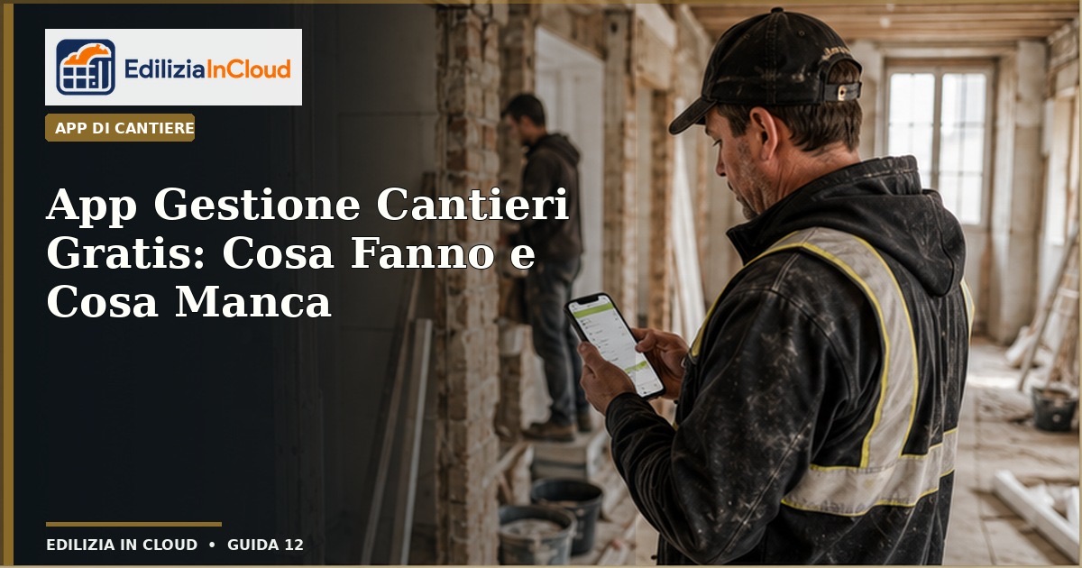 App Gestione Cantieri Gratis: Dove Arrivano Davvero