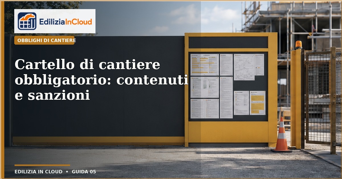 Cartello di cantiere obbligatorio: contenuti e sanzioni