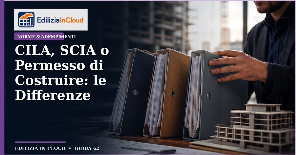 CILA, SCIA o Permesso di Costruire: le Differenze