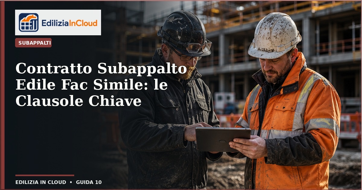 Contratto Subappalto Edile: Fac Simile e Clausole Chiave