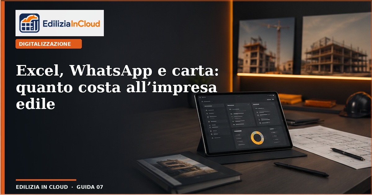 Excel, WhatsApp e carta: quanto costa all'impresa edile
