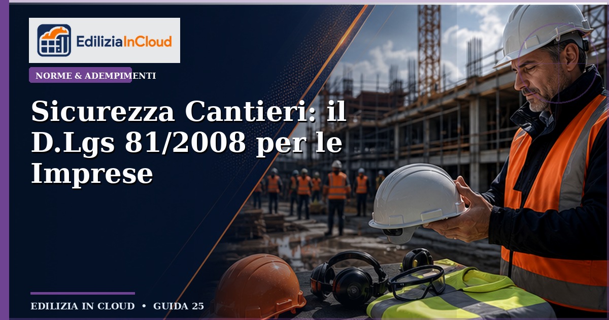 Sicurezza Cantieri: il D.Lgs 81/2008 per le Imprese